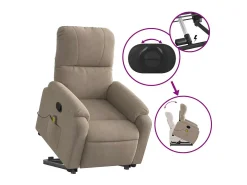 Poltrona de massagens reclinável microfibra cinza-acastanhado SHL497614