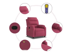 Poltrona de massagens reclinável veludo vermelho tinto SHL759526