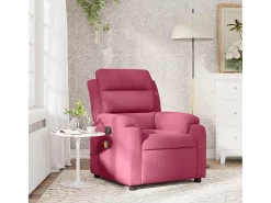 Poltrona de massagens reclinável veludo vermelho tinto SHL759526