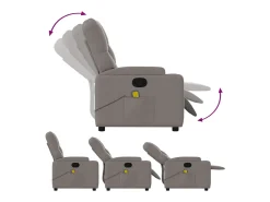 Poltrona de massagens reclinável tecido cinzento-acastanhado SHL971750