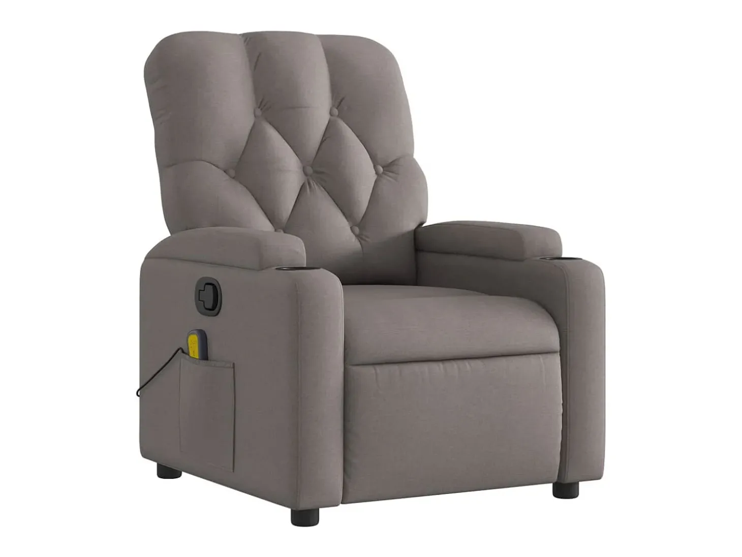 Poltrona de massagens reclinável tecido cinzento-acastanhado SHL971750