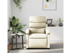 Poltrona de massagens reclinável couro artificial cor creme SHL777270