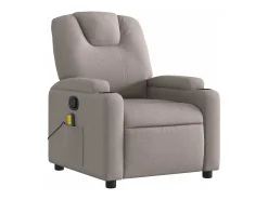 Poltrona de massagens reclinável tecido cinzento-acastanhado SHL313941
