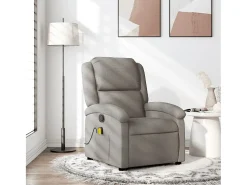 Poltrona de massagens reclinável tecido cinzento-acastanhado SHL886843