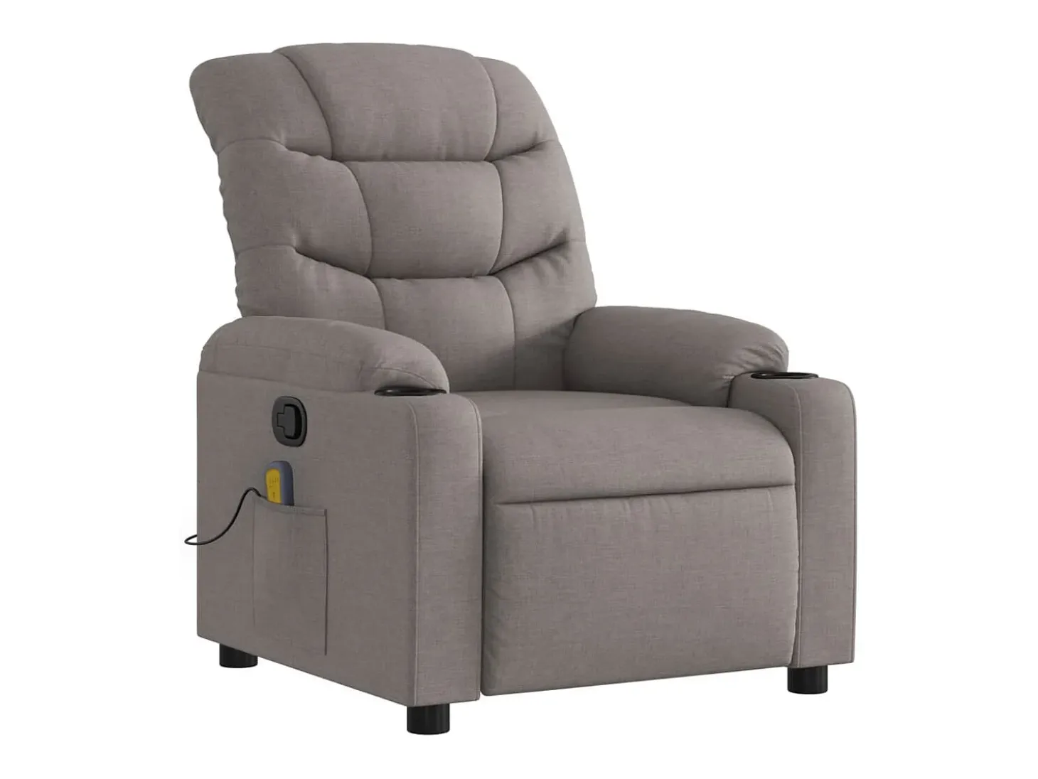Poltrona de massagens reclinável tecido cinzento-acastanhado SHL970717