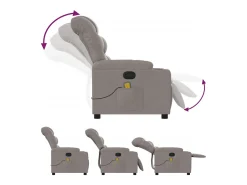 Poltrona de massagens reclinável tecido cinzento-acastanhado SHL970717