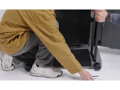 Poltrona de massagens reclinável tecido cinzento-acastanhado