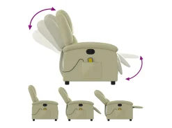 Poltrona de massagens reclinável couro genuíno cor creme SHL685310