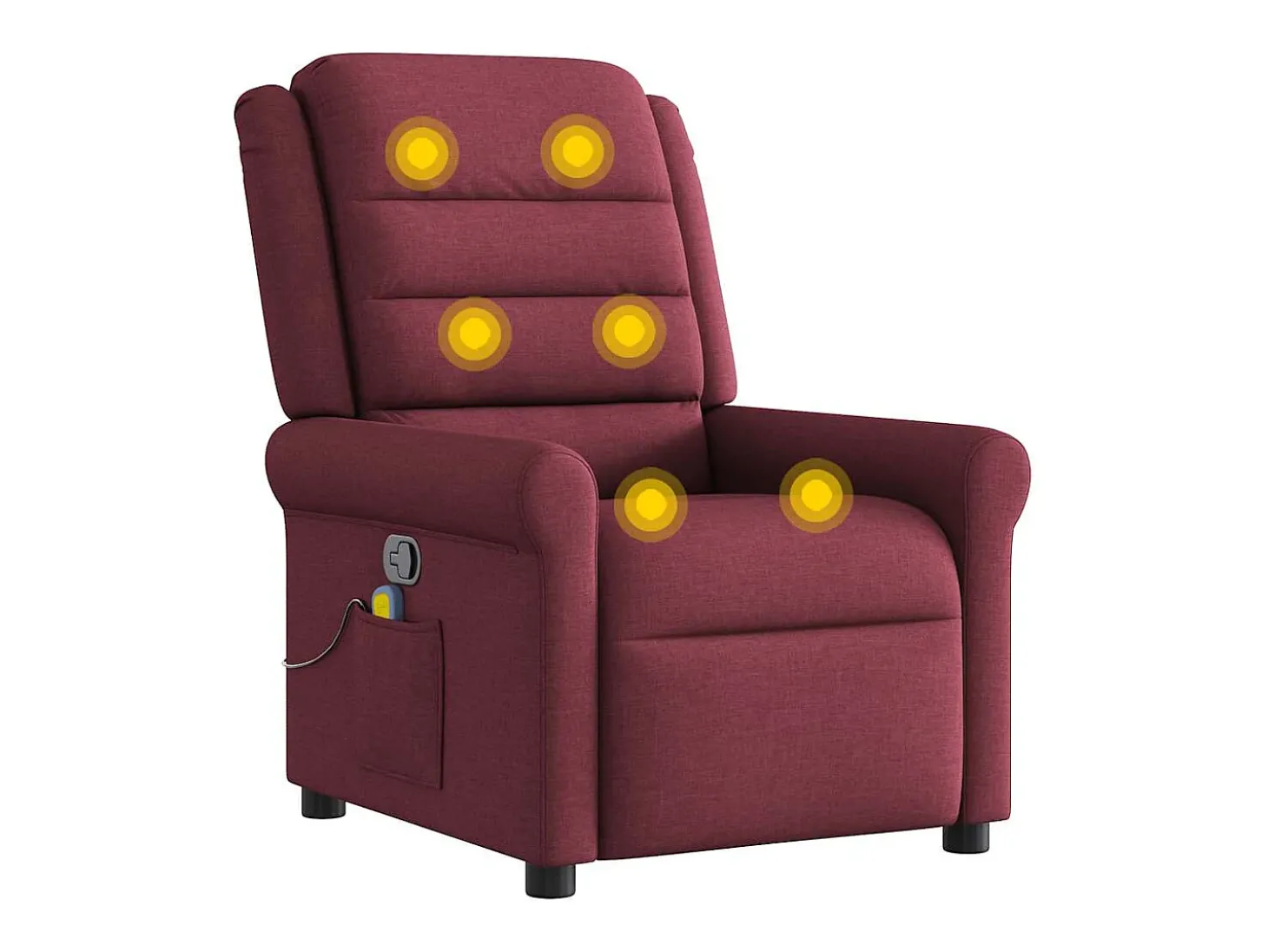 Poltrona de massagens reclinável tecido vermelho tinto