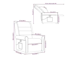 Poltrona de massagens reclinável tecido vermelho tinto