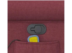 Poltrona de massagens reclinável tecido vermelho tinto