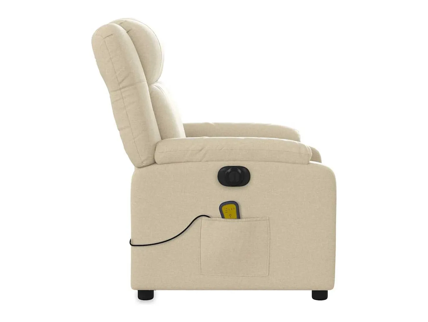 Poltrona de massagens reclinável elétrica tecido creme