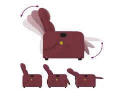 Poltrona de massagens reclinável tecido vermelho tinto SHL569687