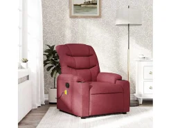 Poltrona de massagens reclinável tecido vermelho tinto SHL965311