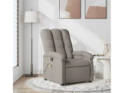 Poltrona de massagens reclinável tecido cinzento-acastanhado SHL526548