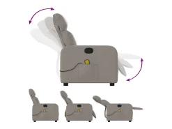 Poltrona de massagens reclinável tecido cinzento-acastanhado SHL616885