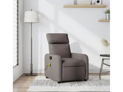 Poltrona de massagens reclinável tecido cinzento-acastanhado SHL616885