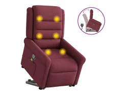 Poltrona de massagens reclin. elevatória tecido vermelho tinto SHL786242