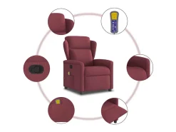 Poltrona de massagens reclinável tecido vermelho tinto SHL491466