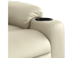 Poltrona de massagens reclinável couro artificial cor creme SHL485583