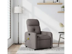 Poltrona de massagens reclinável tecido cinzento-acastanhado SHL113433