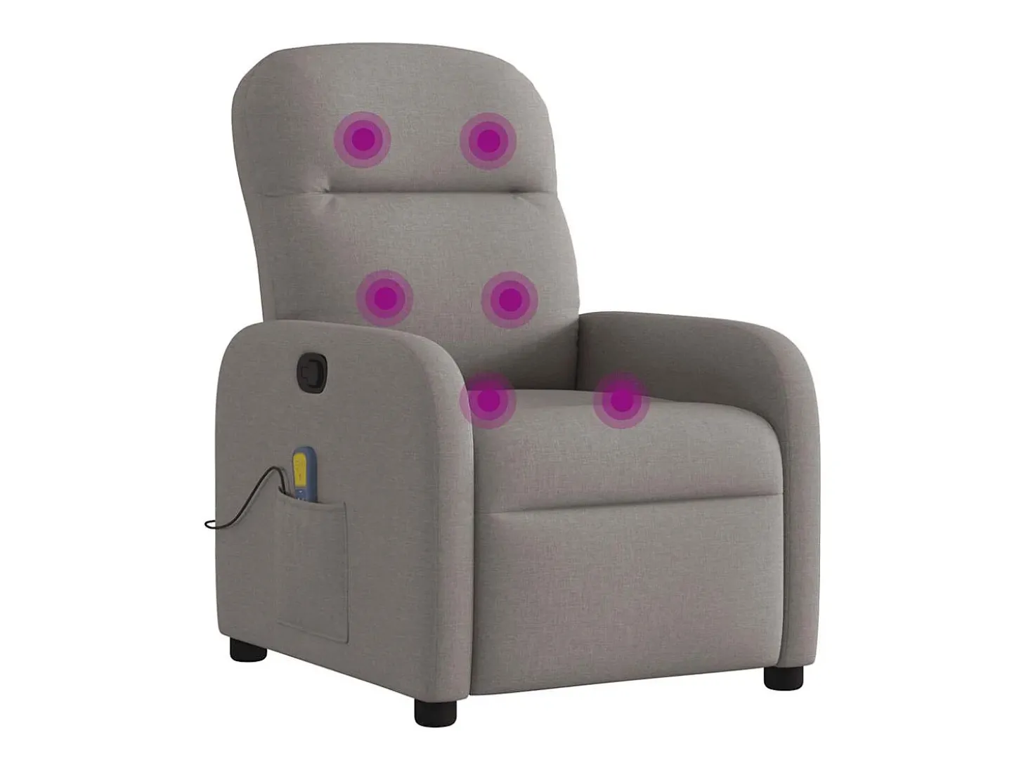 Poltrona de massagens reclinável tecido cinzento-acastanhado SHL661773