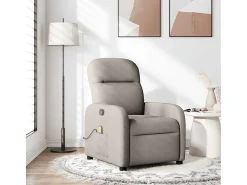 Poltrona de massagens reclinável tecido cinzento-acastanhado SHL661773