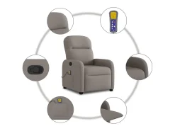 Poltrona de massagens reclinável tecido cinzento-acastanhado SHL661773