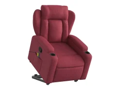 Poltrona de massagens reclin. elevatória tecido vermelho tinto SHL606843