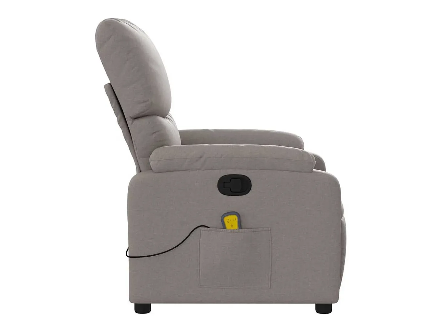Poltrona de massagens reclinável tecido cinzento-acastanhado SHL593421
