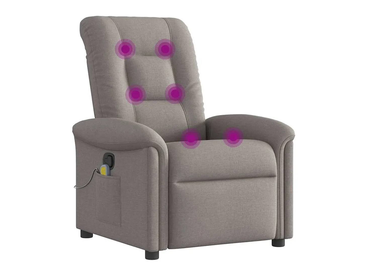 Poltrona de massagens reclinável tecido cinzento-acastanhado SHL700435