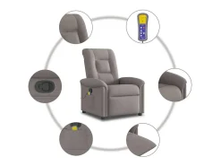 Poltrona de massagens reclinável tecido cinzento-acastanhado SHL700435