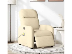 Poltrona de massagens reclinável elétrica tecido creme