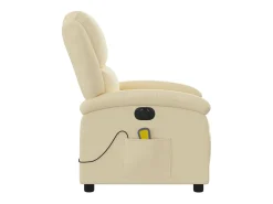 Poltrona de massagens reclinável elétrica tecido creme SHL119006