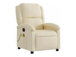 Poltrona de massagens reclinável elétrica tecido creme SHL119006