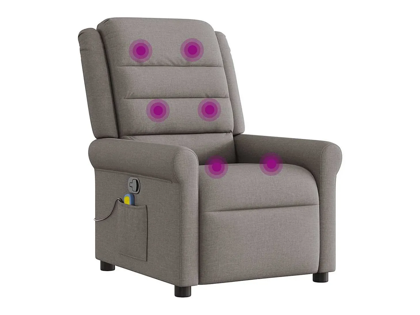Poltrona de massagens reclinável tecido cinzento-acastanhado SHL202385