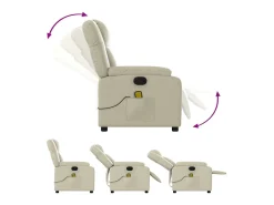 Poltrona de massagens reclinável couro artificial cor creme SHL851040
