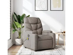 Poltrona de massagens reclinável tecido cinzento-acastanhado SHL514697