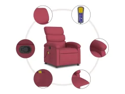 Poltrona de massagens reclinável tecido vermelho tinto SHL773987