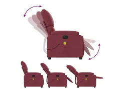 Poltrona de massagens reclinável tecido vermelho tinto SHL920074