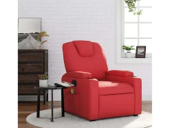 Poltrona de massagens reclinável couro artificial vermelho SHL693596
