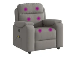 Poltrona de massagens reclinável tecido cinzento-acastanhado SHL407613