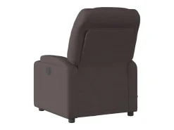 Poltrona de massagens reclinável tecido castanho-escuro