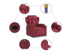 Poltrona de massagens reclinável tecido vermelho tinto SHL234837