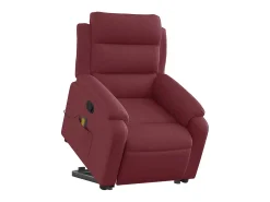 Poltrona de massagens reclin. elevatória tecido vermelho tinto SHL584124