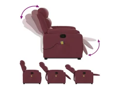 Poltrona de massagens reclin. elevatória tecido vermelho tinto SHL584124