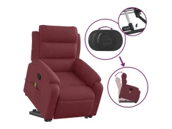 Poltrona de massagens reclin. elevatória tecido vermelho tinto SHL584124