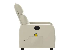 Poltrona de massagens reclinável couro artificial cor creme SHL48881