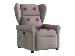 Poltrona de massagens reclinável tecido cinzento-acastanhado SHL55617