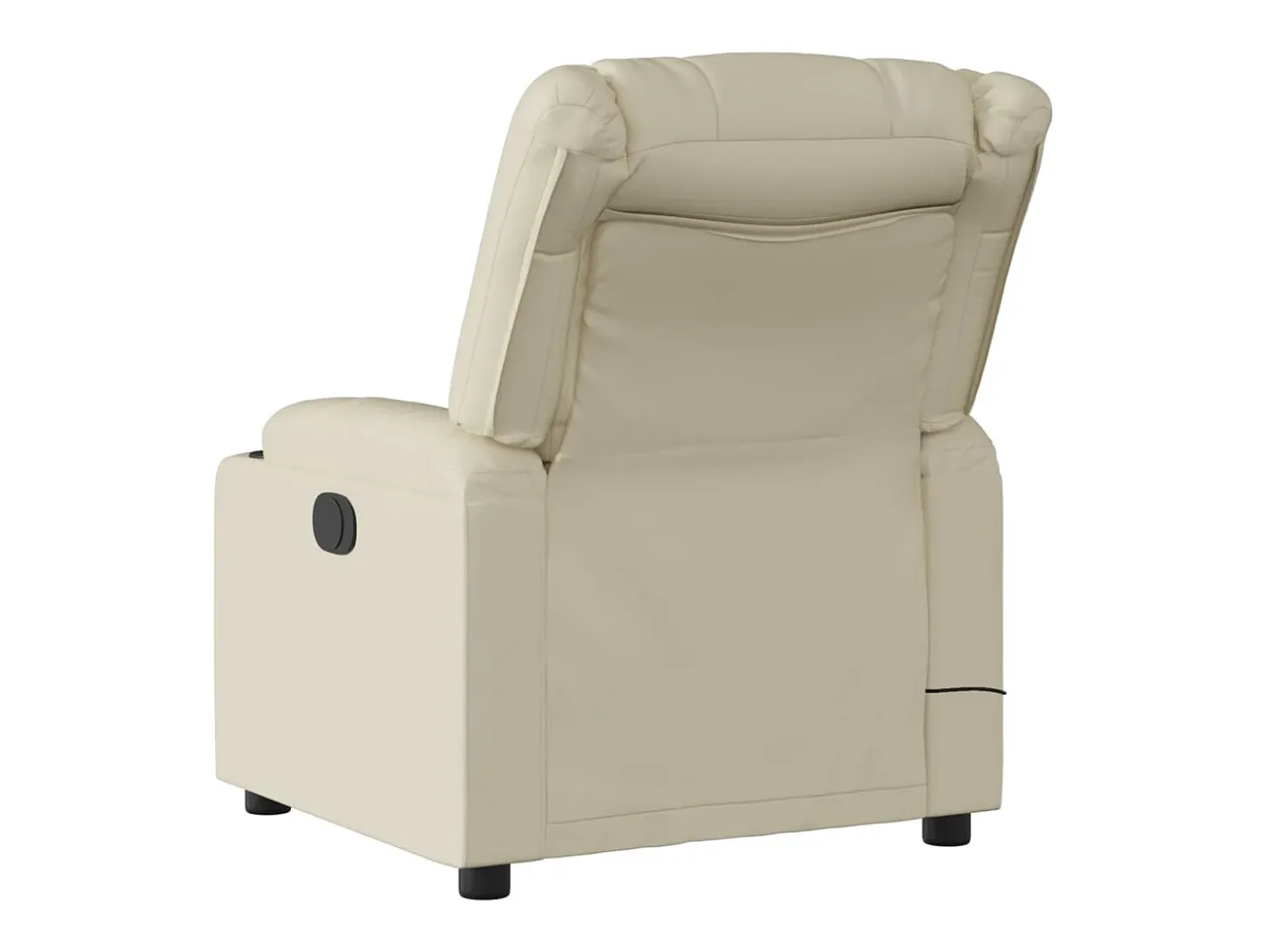 Poltrona de massagens reclinável couro artificial cor creme SHL832855